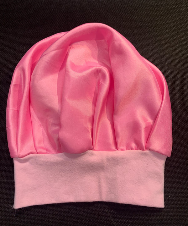 Gorro para Dormir de Satín Rosado