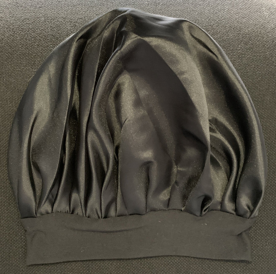 Gorro para Dormir de Satín Negro