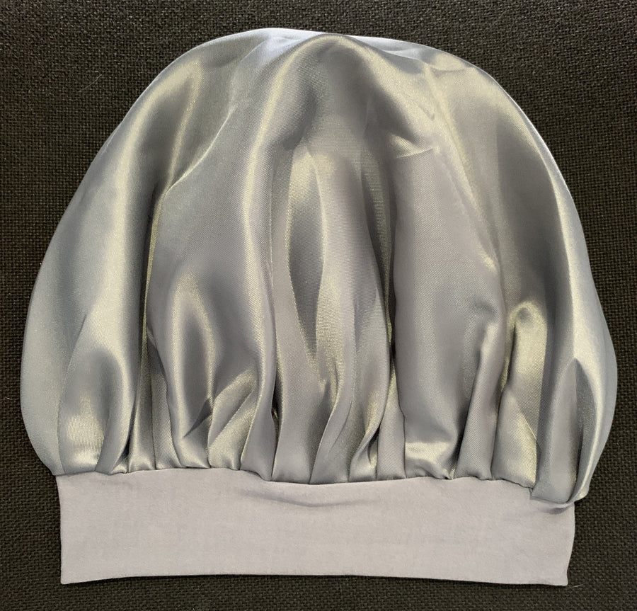 Gorro para Dormir de Satín Gris Calavera