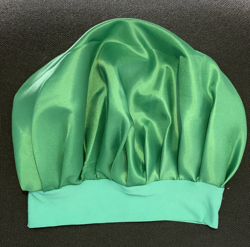 Gorro para Dormir de Satín Verde