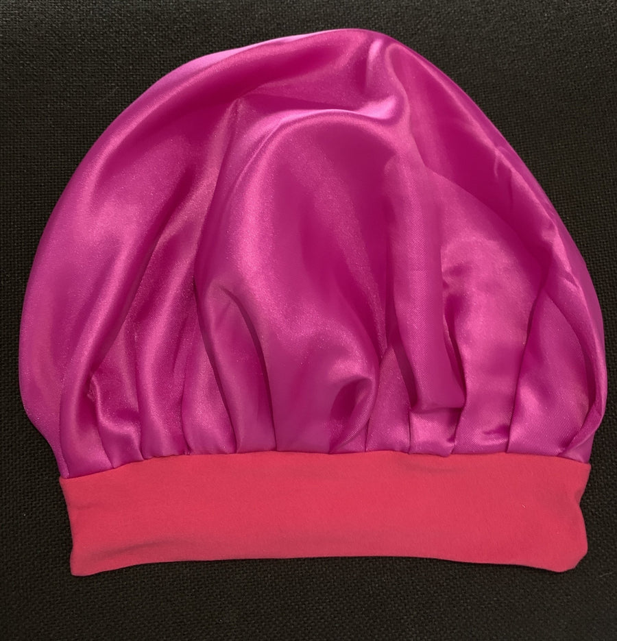 Gorro para Dormir de Satín Magenta